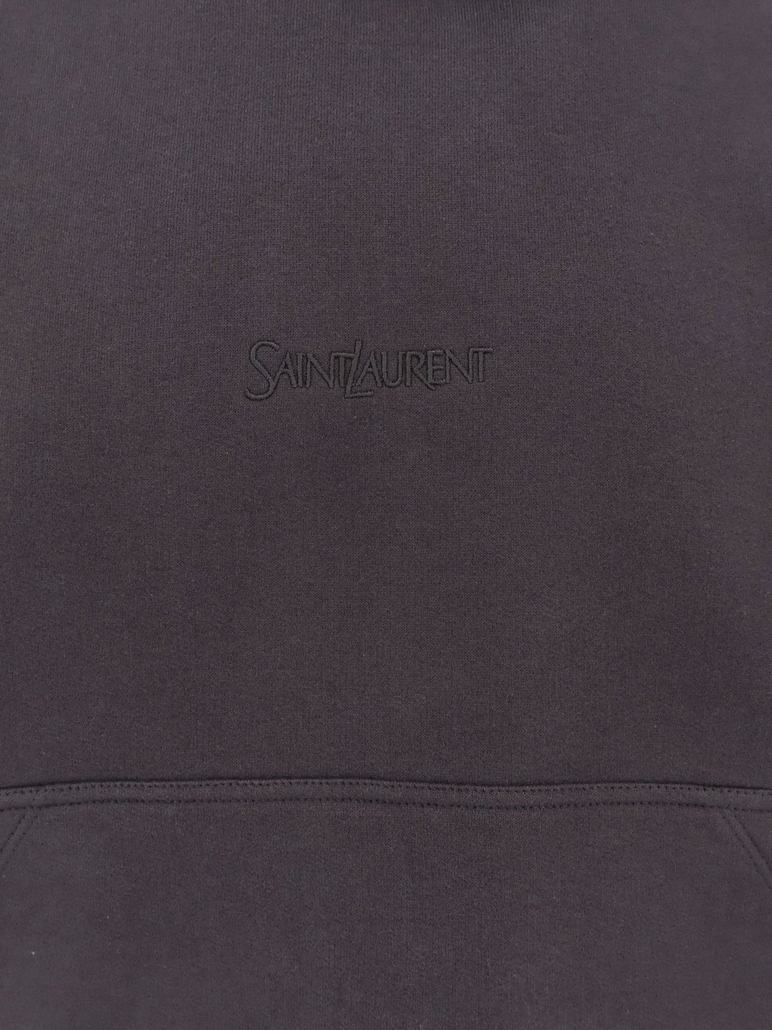 Saint Laurent Men Organic Cotton Sweatshirt With Frontal Logo Embroidery