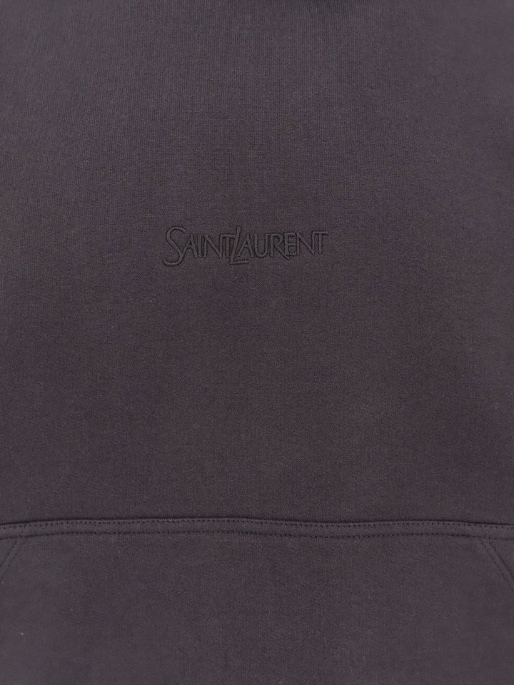 Saint Laurent Men Organic Cotton Sweatshirt With Frontal Logo Embroidery