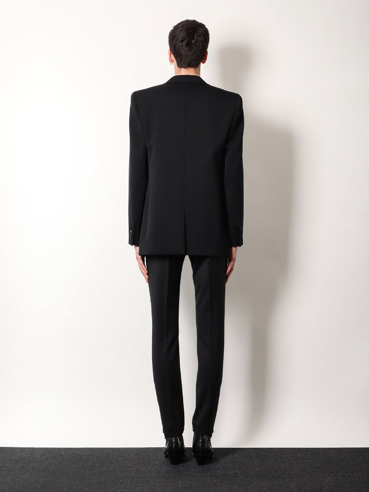 Saint Laurent Men Certified Wool Blazer With Satin Lapel