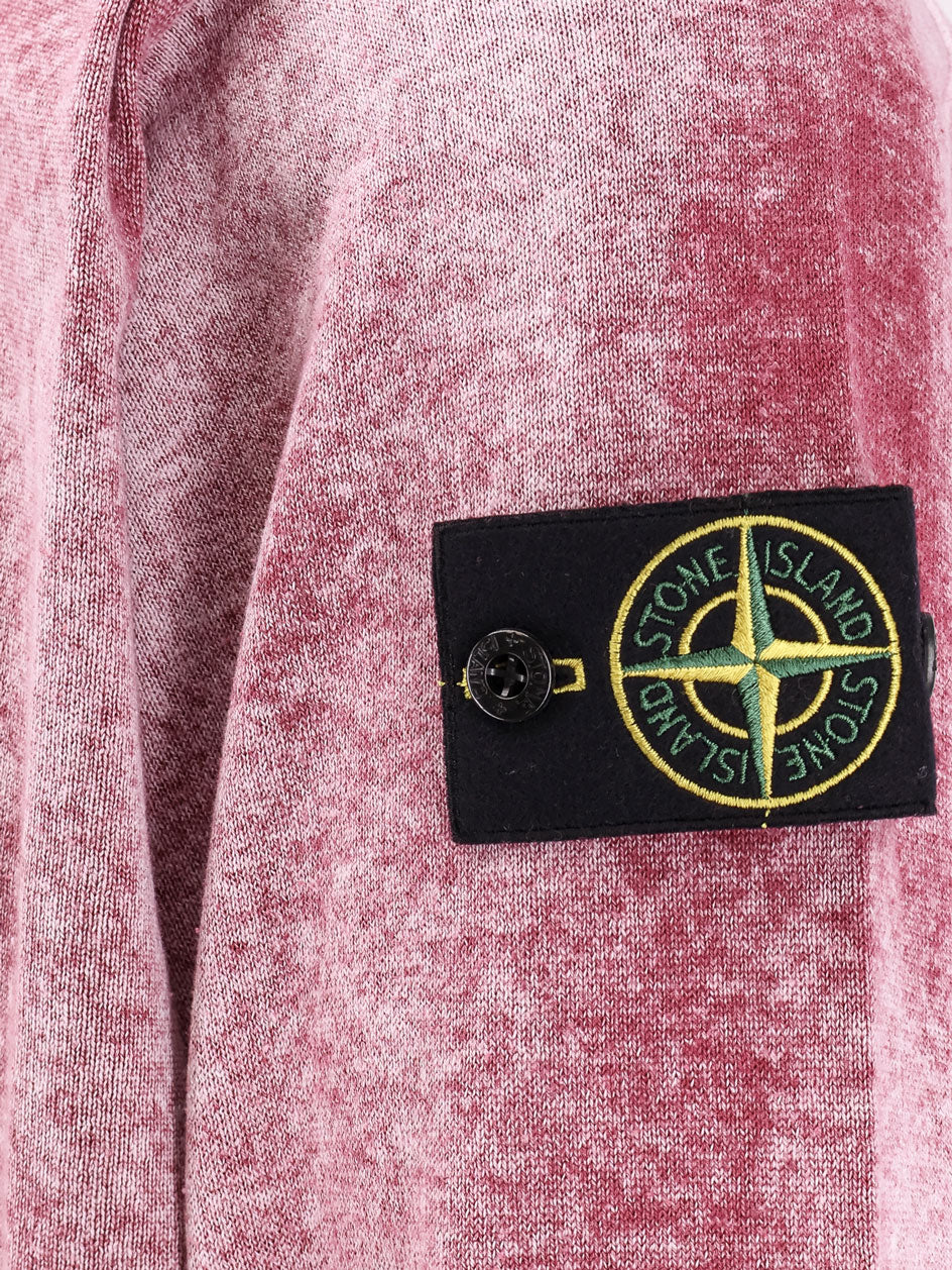 Stone Island Men Cotton Reversible Sweater With Iconic Logo Patch