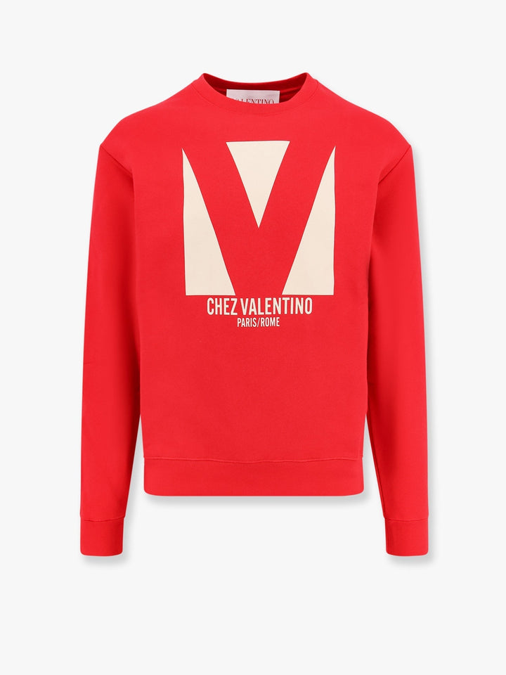 Valentino Men Cotton Sweatshirt With Frontal Chez Valentino Print