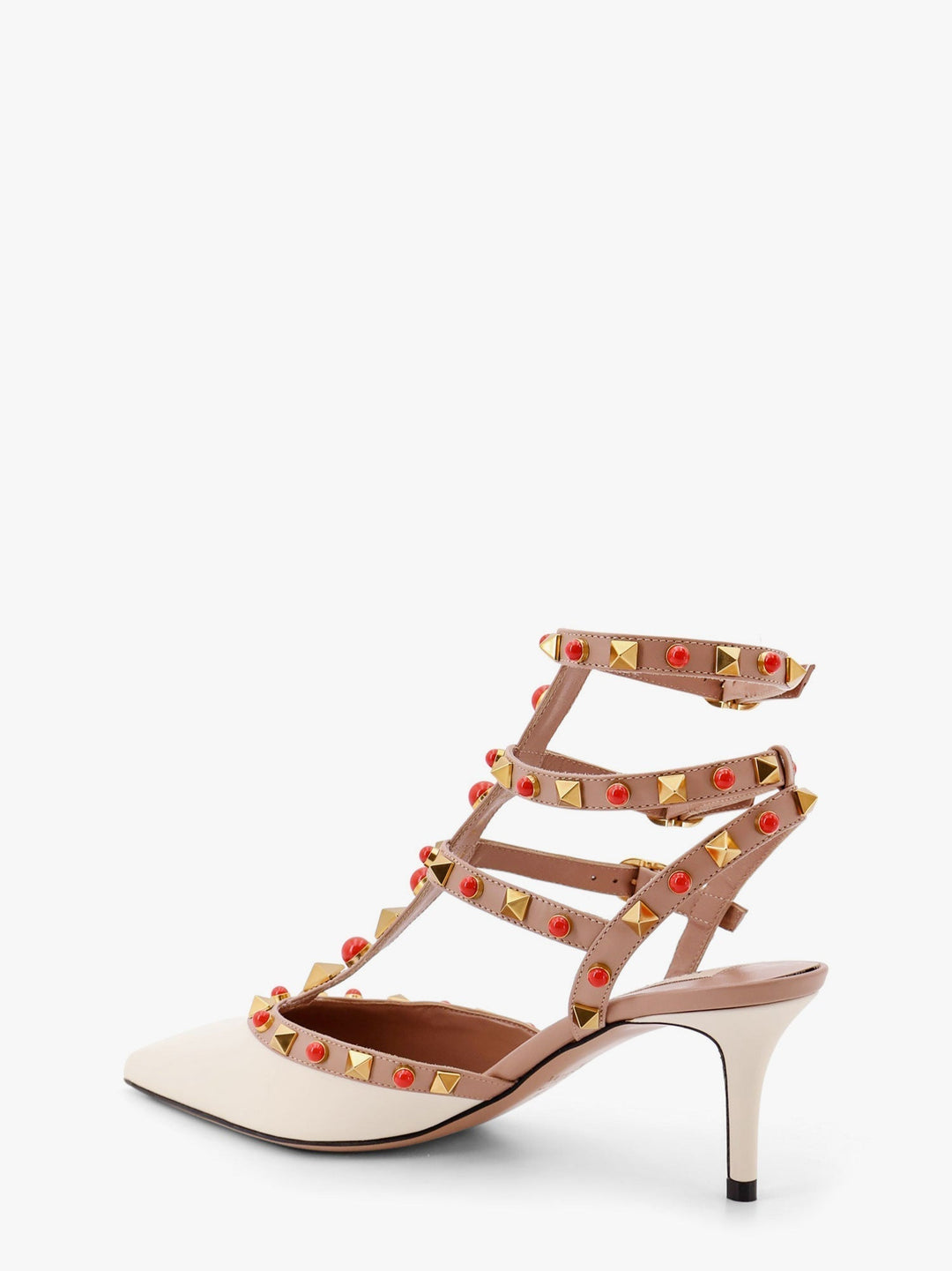 Valentino Garavani Women Rockstud Leather Slingback With Cabochon Stones