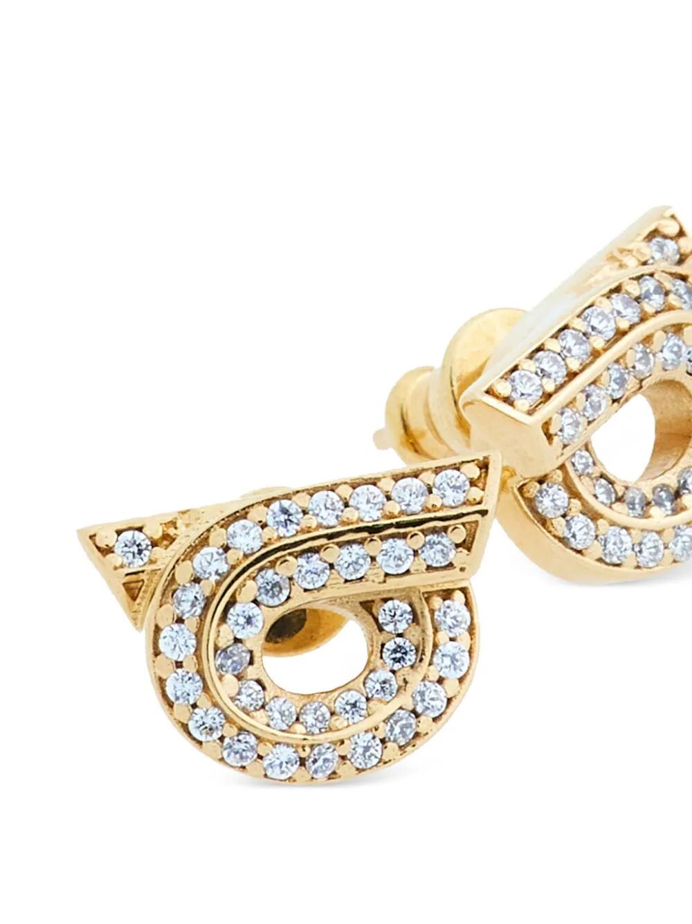 Ferragamo Women Gancini Earrings With Rhinestones - Size 14