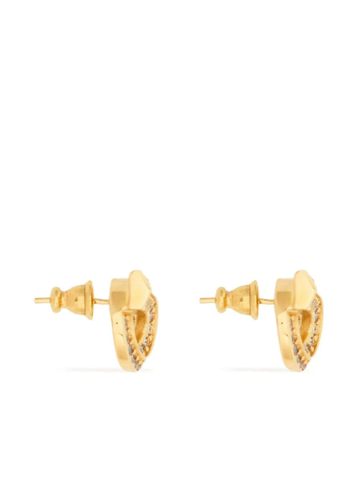 Ferragamo Women Gancini Earrings With Rhinestones - Size 14