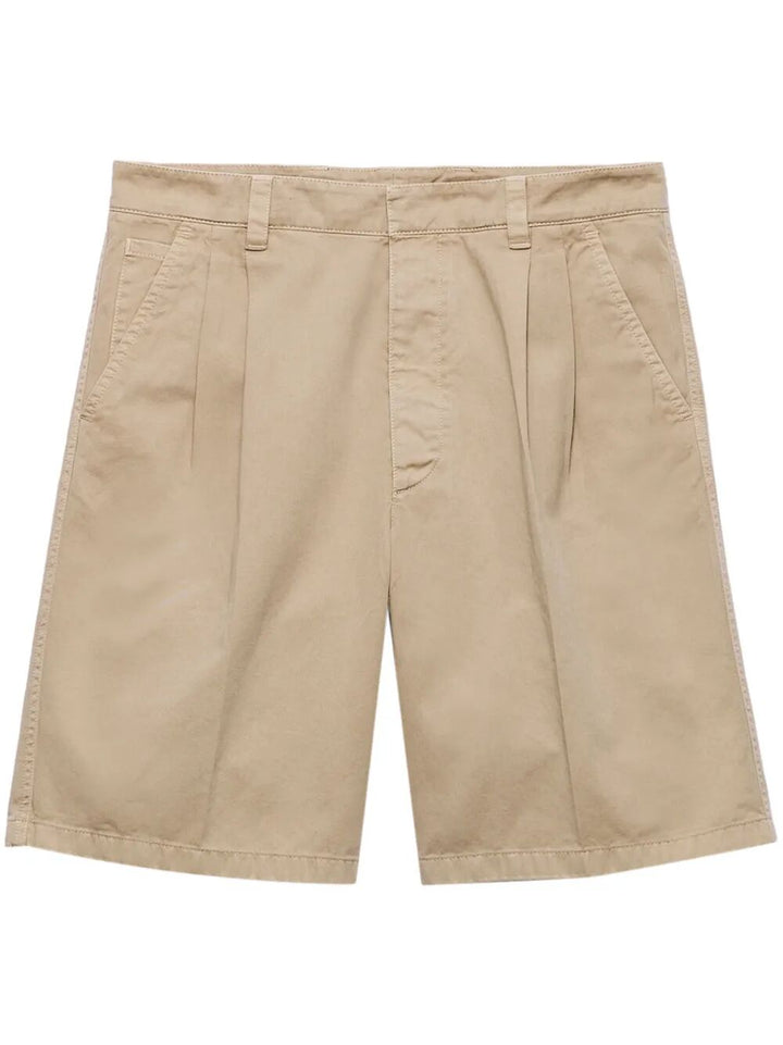 Prada Men Vintage-Effect Cotton Bermudas
