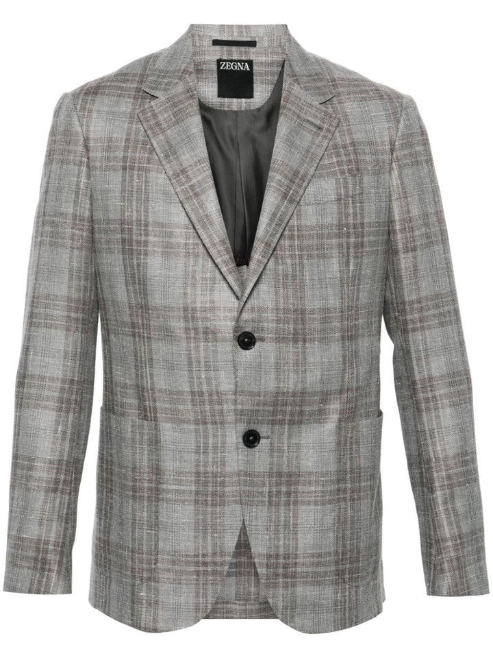 Zegna Men Wool And Silk Blend Jacket