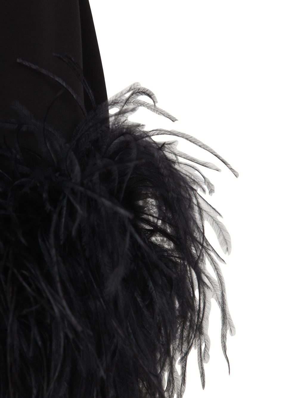 The Attico Women Fujiko Compact Techno Jersey With Ostrich Boa Feathers Mini Dress