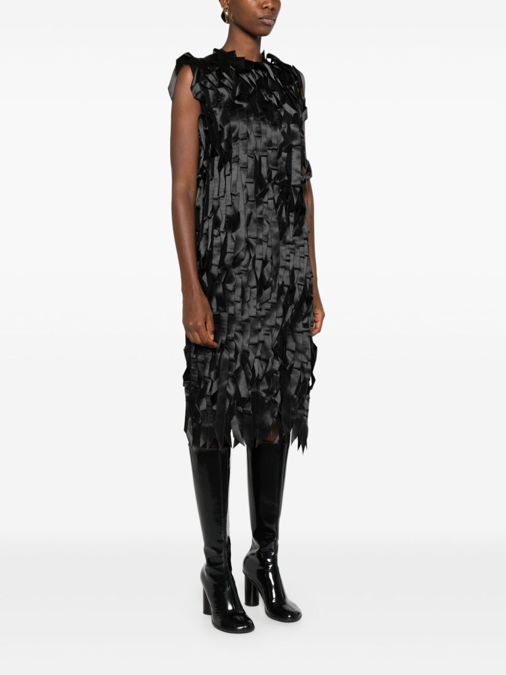 Prada Women Abito Midi Con Fiocchi