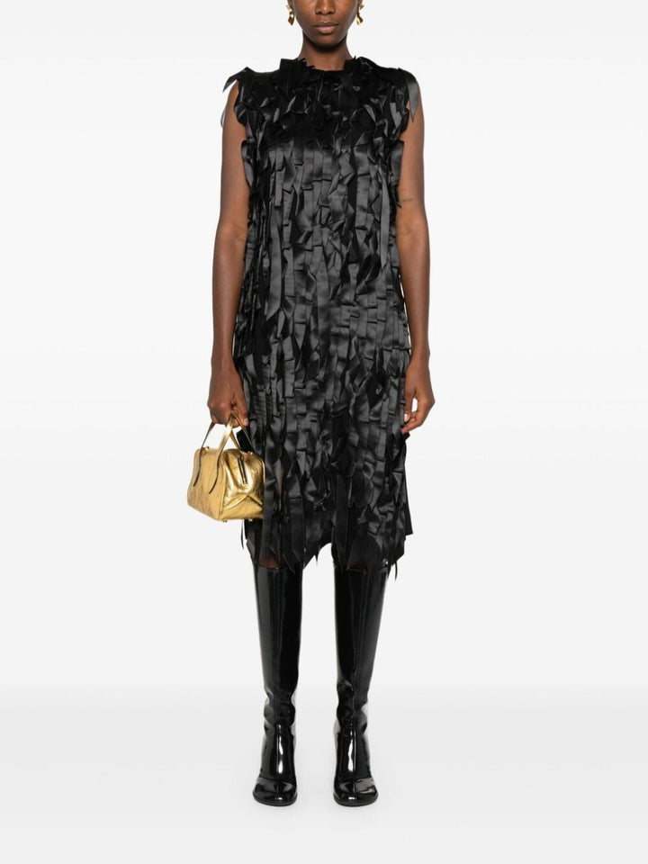 Prada Women Abito Midi Con Fiocchi