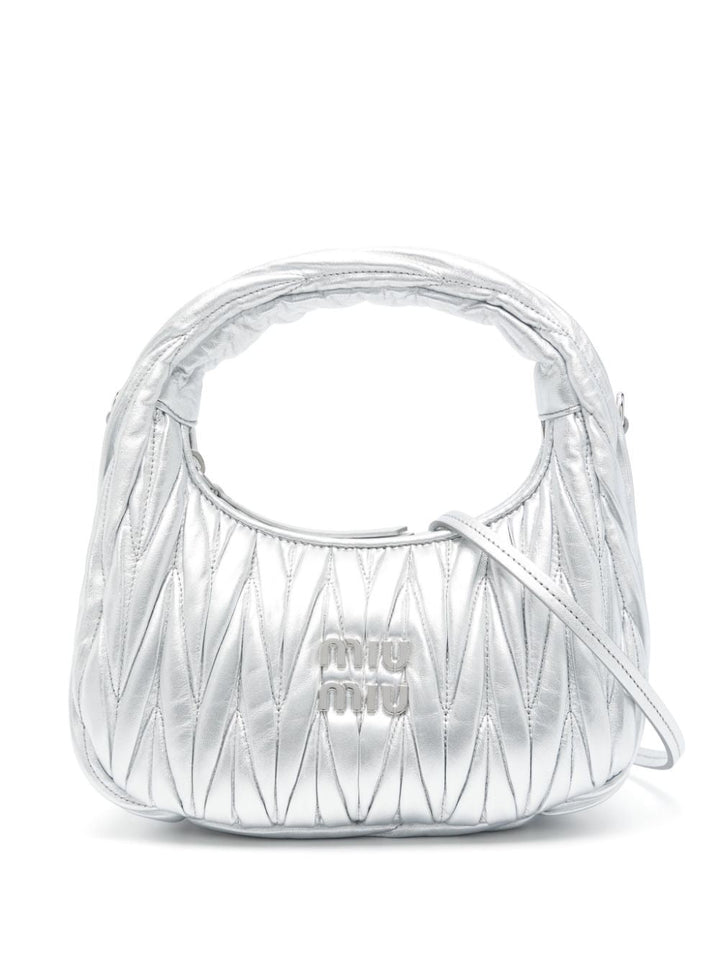 Miu Miu Women Wander Matelassé Nappa Leather Small Hobo Bag