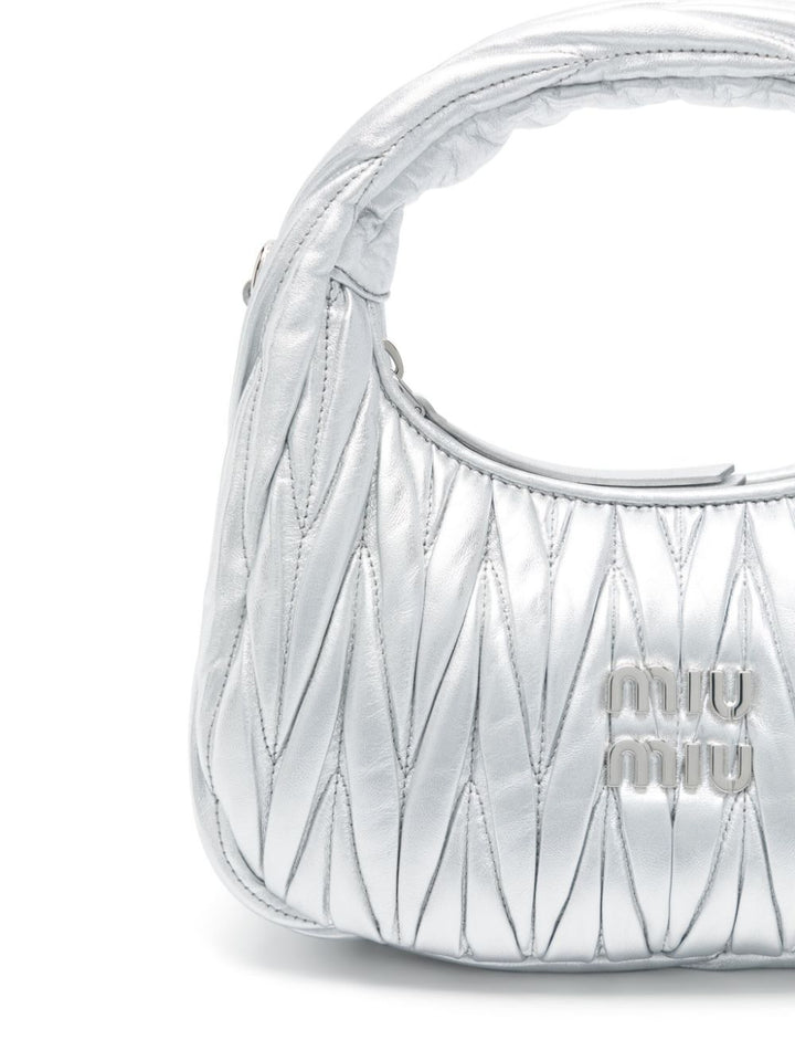 Miu Miu Women Wander Matelassé Nappa Leather Small Hobo Bag