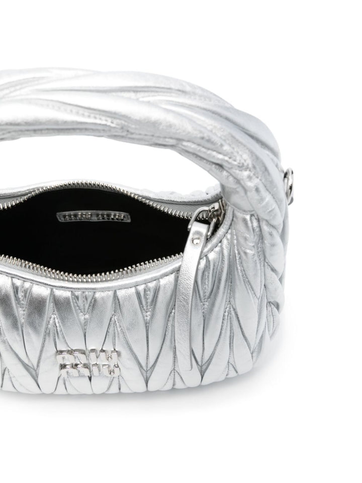 Miu Miu Women Wander Matelassé Nappa Leather Small Hobo Bag