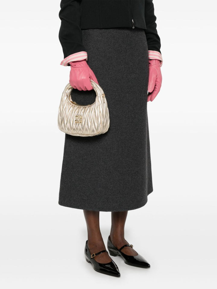 Miu Miu Women Wander Matelassé Nappa Leather Small Hobo Bag