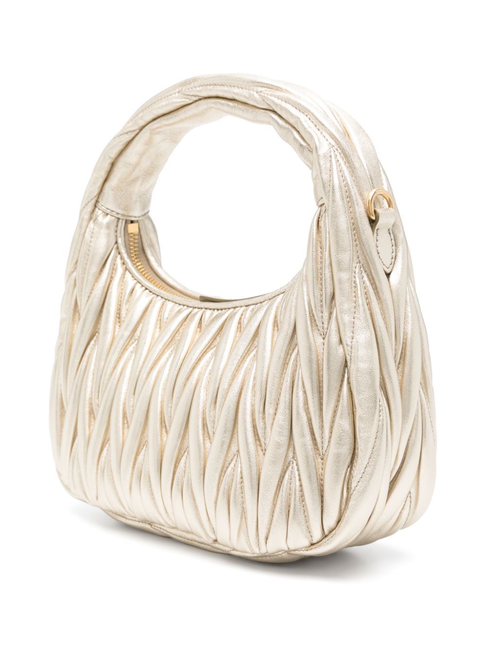 Miu Miu Women Wander Matelassé Nappa Leather Small Hobo Bag