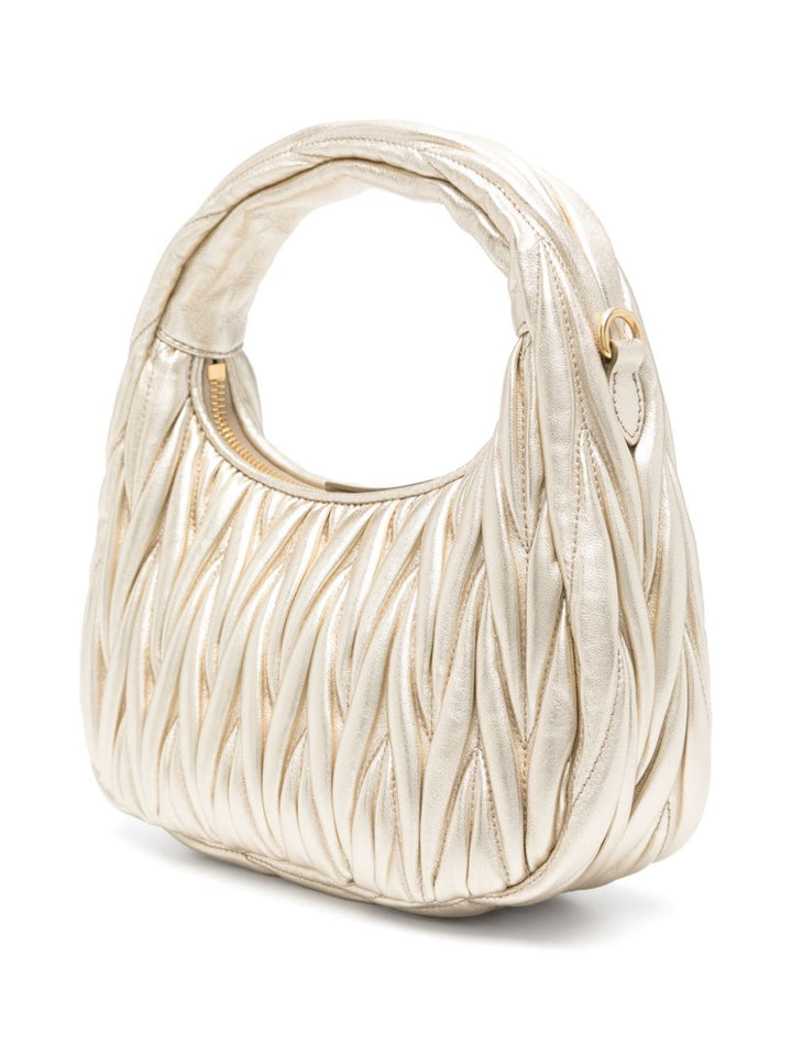 Miu Miu Women Wander Matelassé Nappa Leather Small Hobo Bag