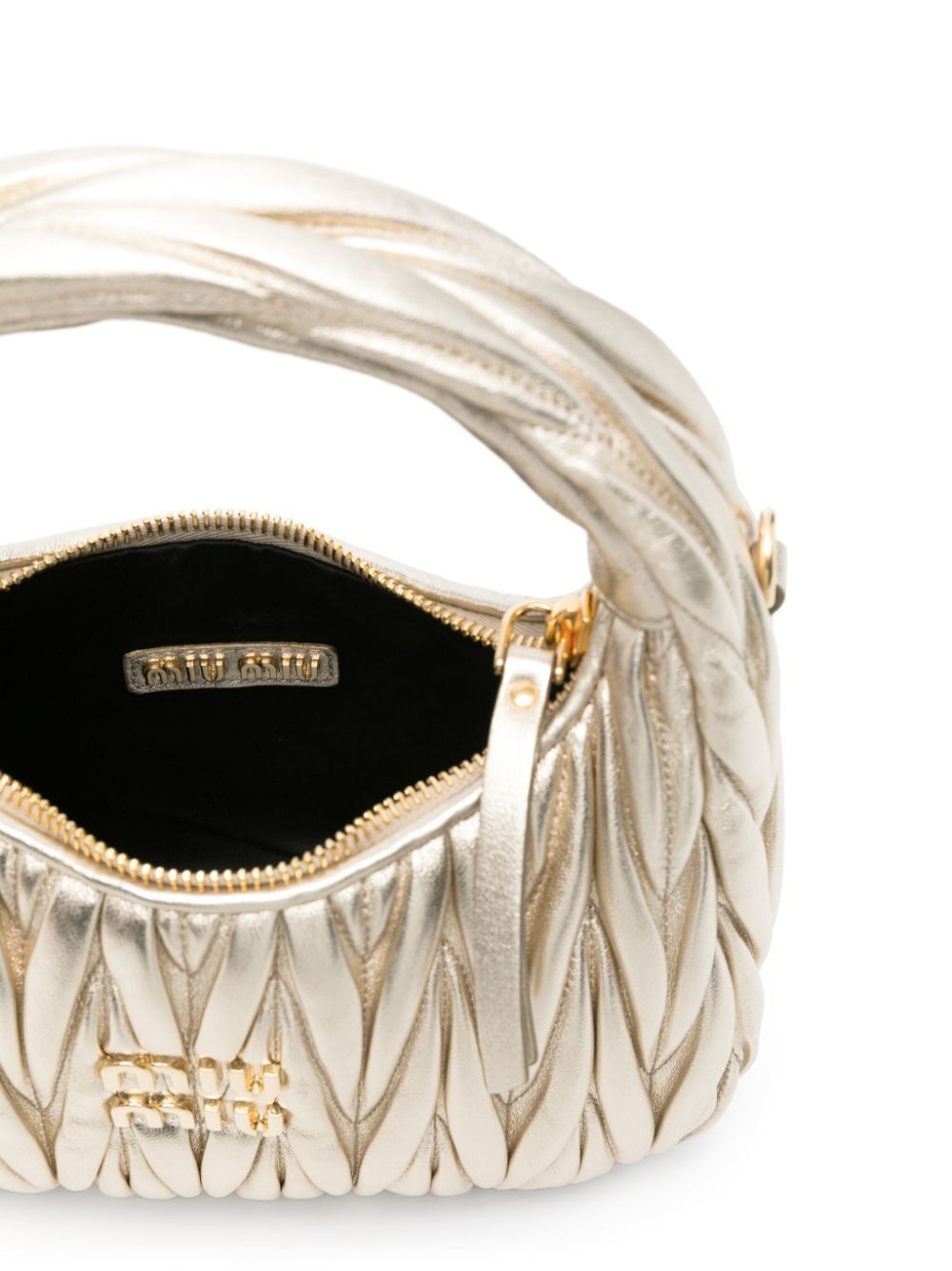 Miu Miu Women Wander Matelassé Nappa Leather Small Hobo Bag