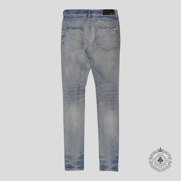 Amiri MX1 Silk PJ Patch Jeans in Light Indigo