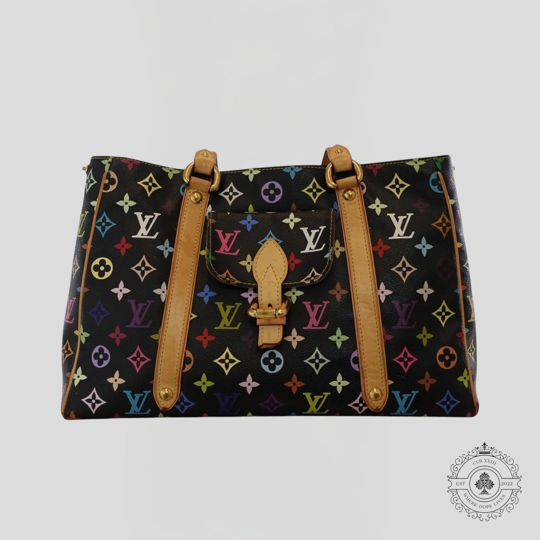 Louis Vuitton x Takashi Murakami Aurelia MM Monogram Purse in Black