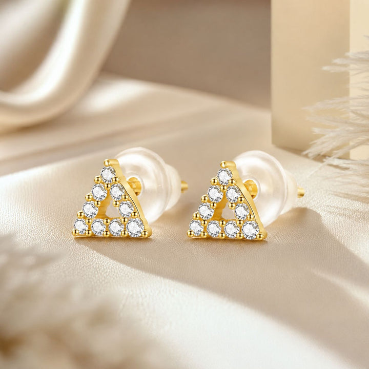 925 Sterling Silver &amp; Plated Gold CZ Earrings for Women