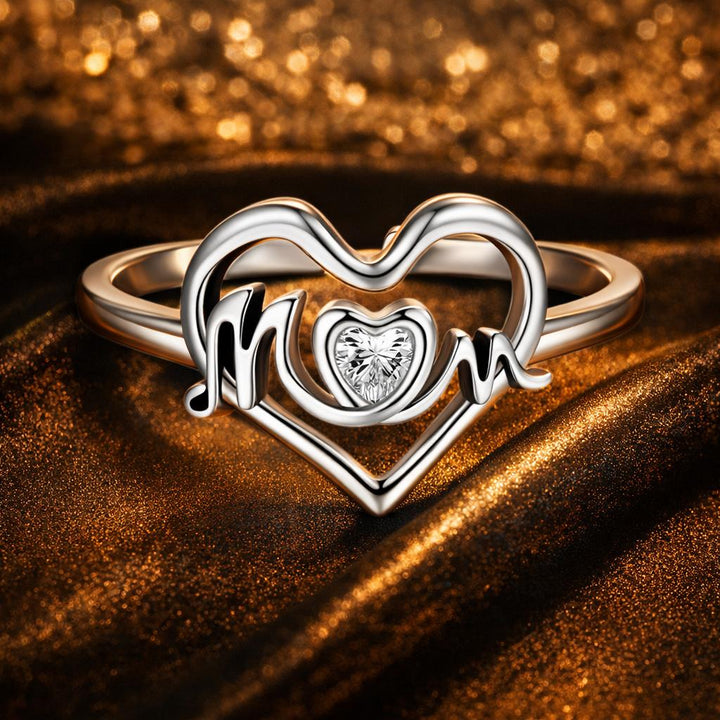 925 Sterling Silver Heart-shaped CZ Ring for Women