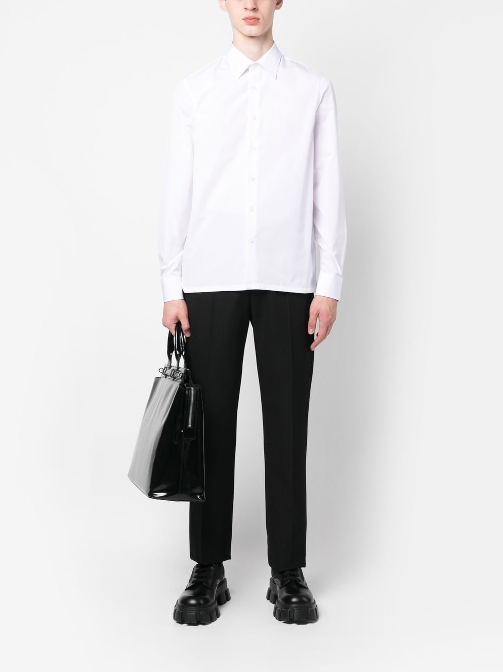 Prada Men Straight-Cut Cotton Shirt