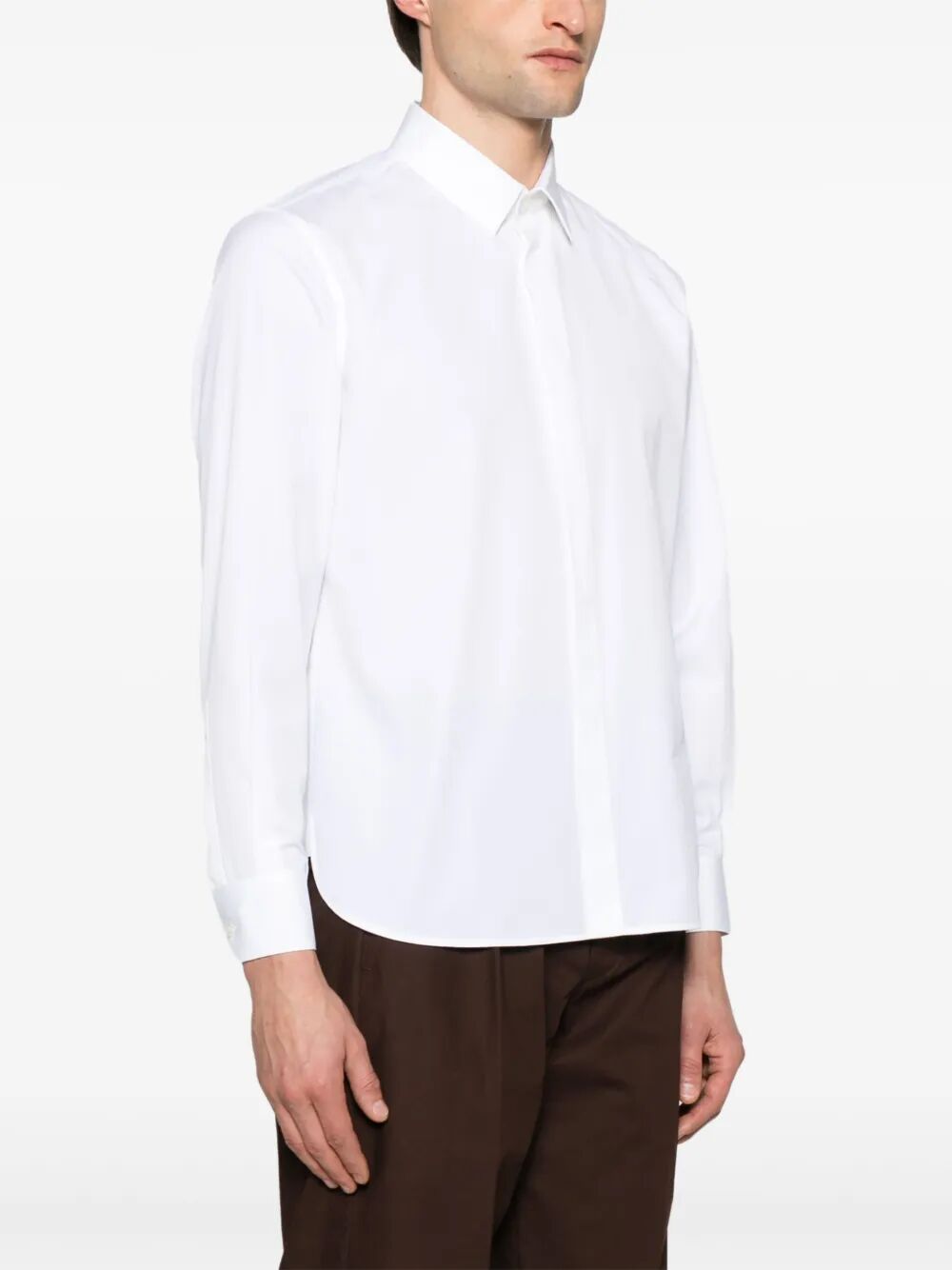 Saint Laurent Men Cotton Poplin Slim Fit Shirt