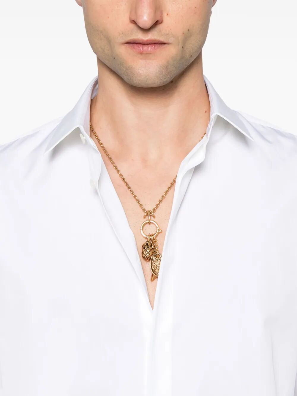 Saint Laurent Men Cotton Poplin Slim Fit Shirt