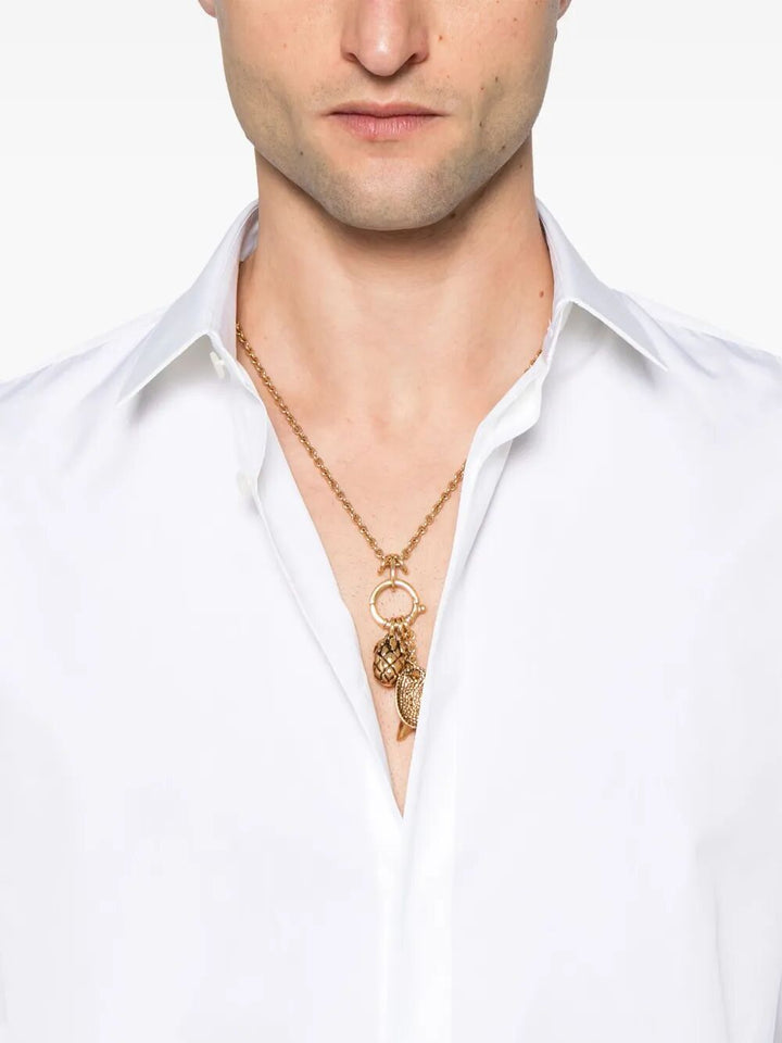 Saint Laurent Men Cotton Poplin Slim Fit Shirt