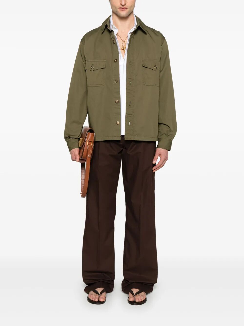 Saint Laurent Men Cotton Poplin Slim Fit Shirt