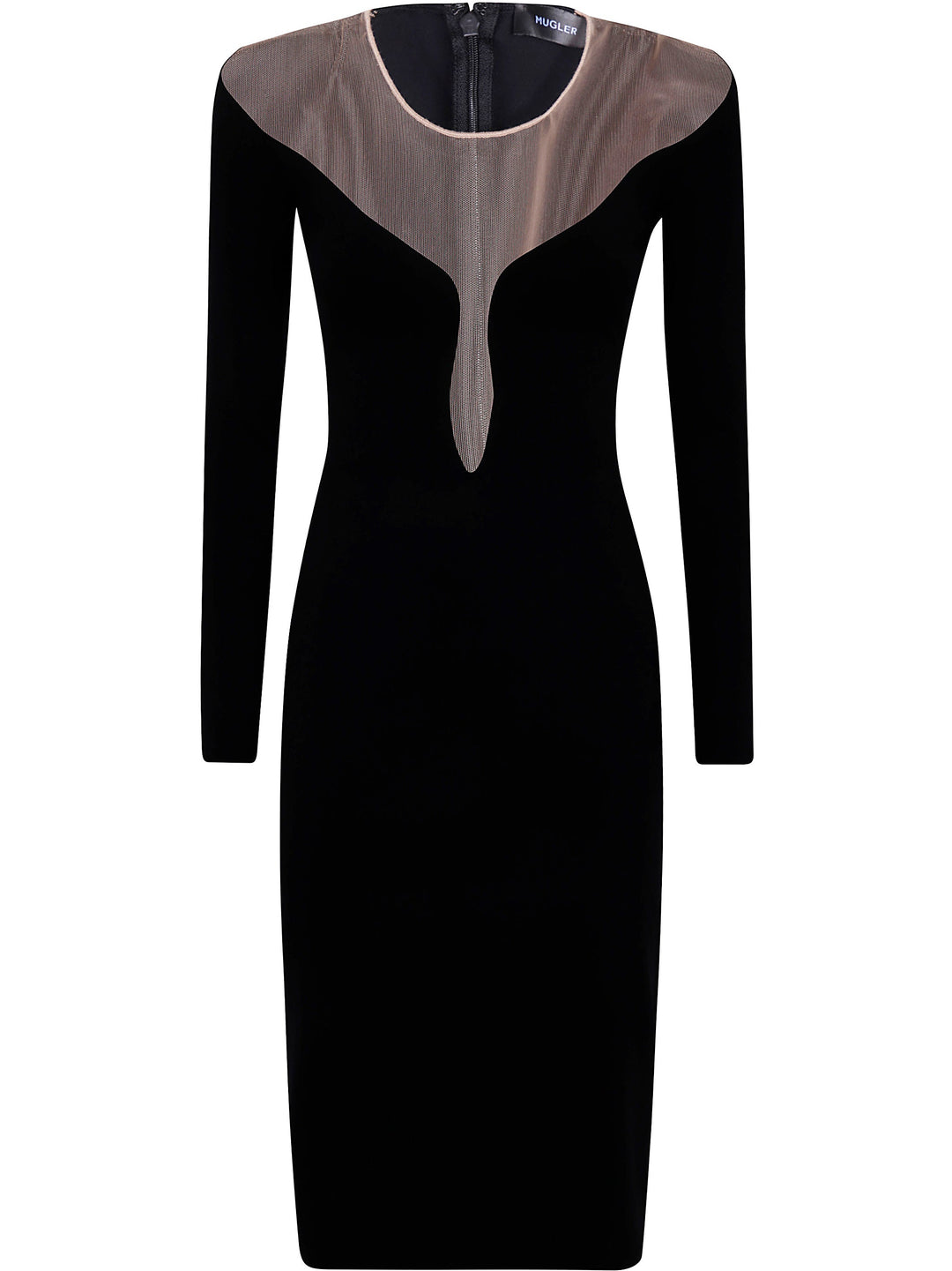 Mugler Women Deep Neck Fit Midi Dress