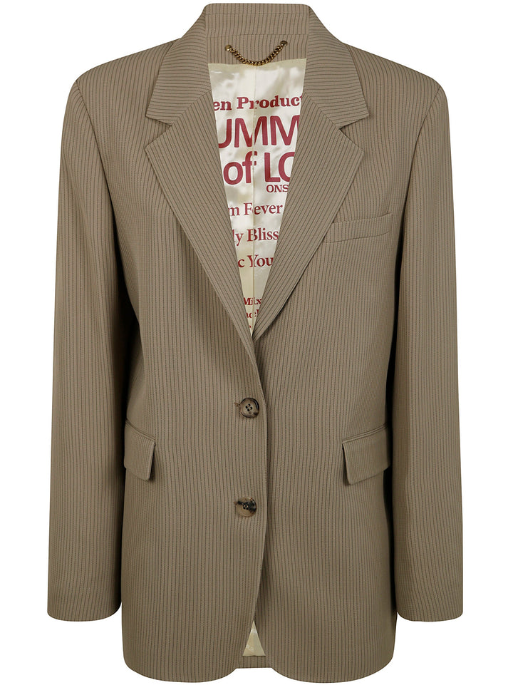 Golden Goose Women Journey W`S Sb Over Jacket Maia Pinstripe Blend Viscose