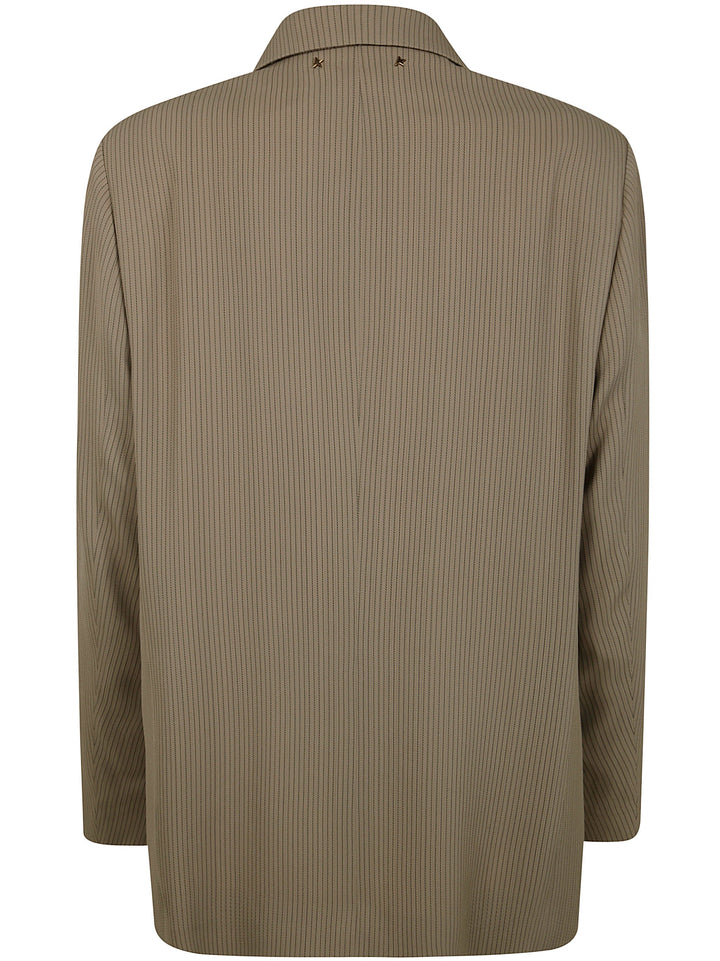 Golden Goose Women Journey W`S Sb Over Jacket Maia Pinstripe Blend Viscose