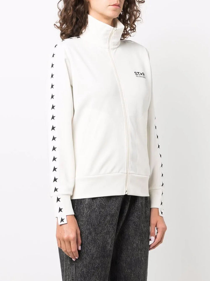 Golden Goose Women Zipped Sweatshirt With Grosgrain Strip And Stars