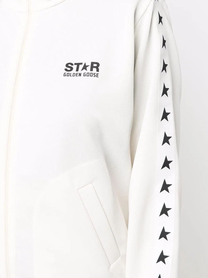 Golden Goose Women Zipped Sweatshirt With Grosgrain Strip And Stars