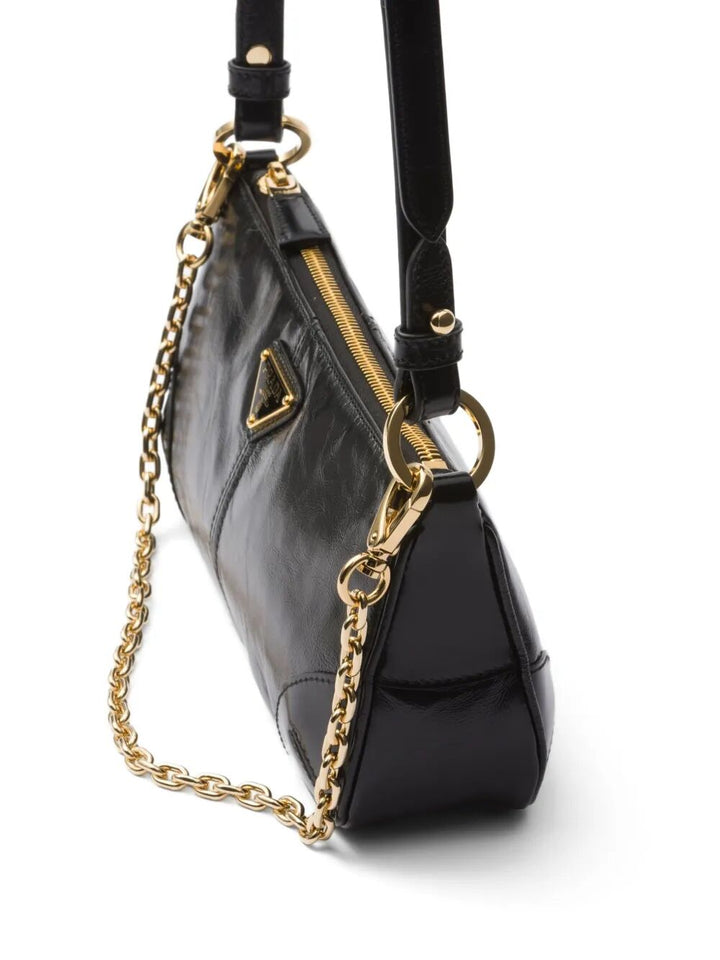 Prada Women Prada Re-Edition 2002 Medium Shiny Finish Leather Shoulder Bag