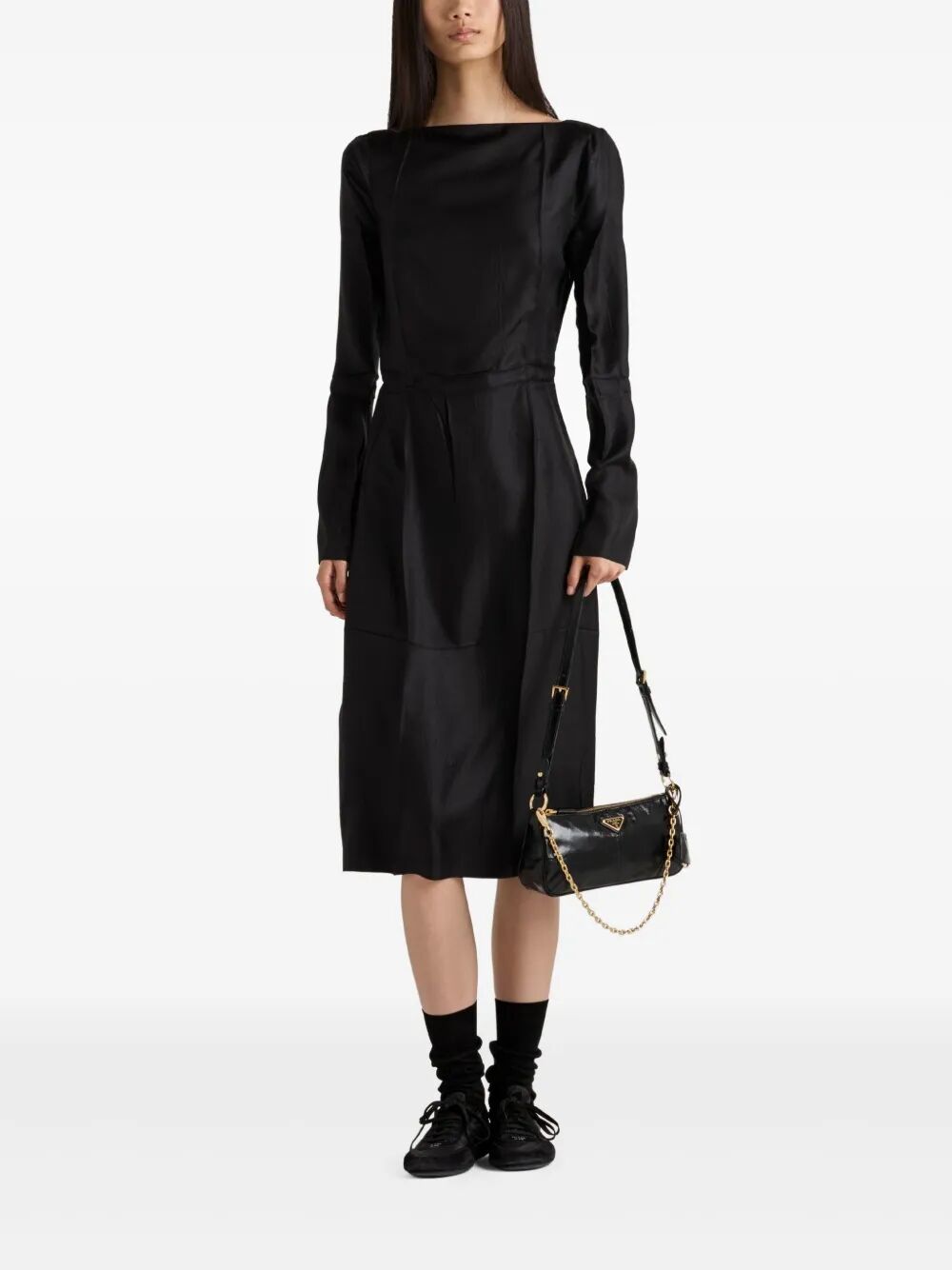 Prada Women Prada Re-Edition 2002 Medium Shiny Finish Leather Shoulder Bag