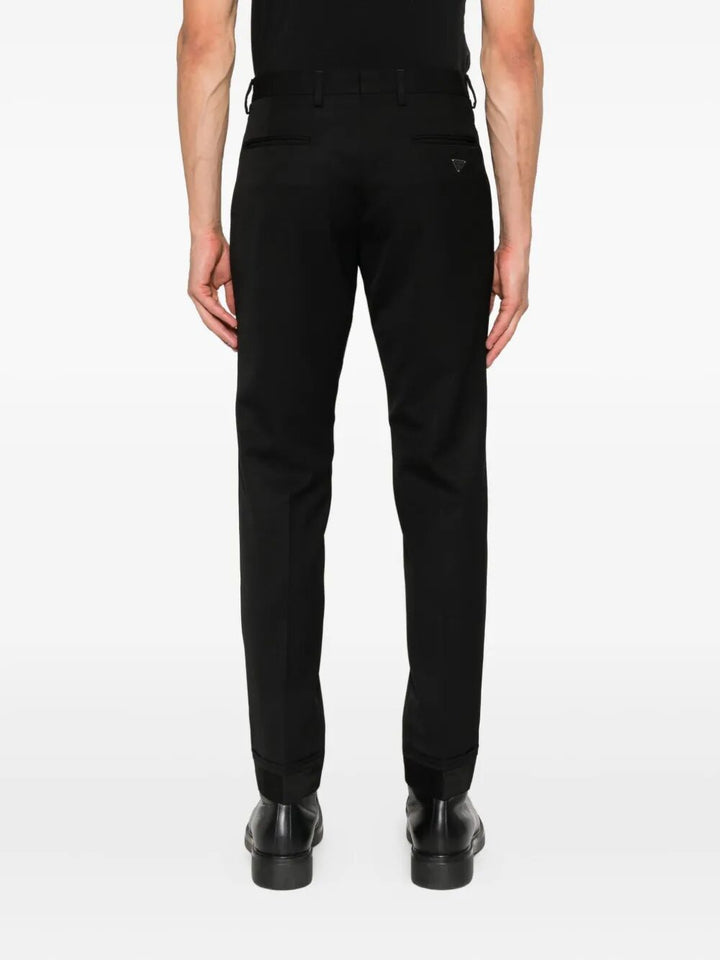 Prada Men Straight Leg Wool Trousers