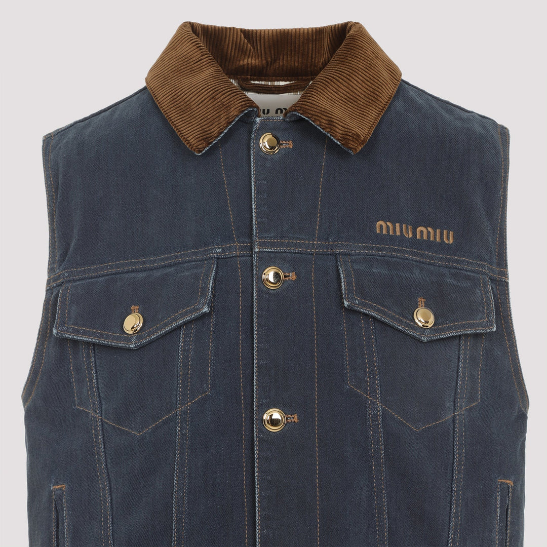 Miu Miu Denim Flock Jacket Women