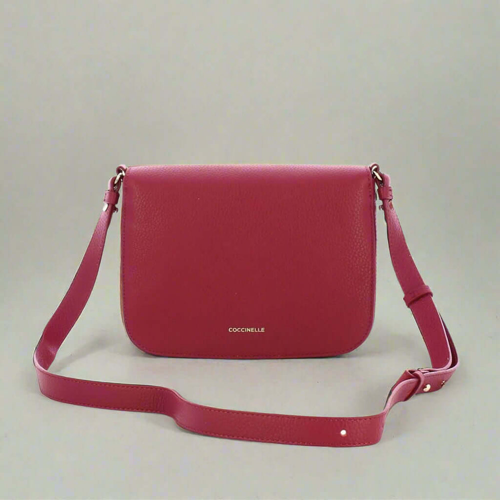 Coccinelle women's red leather front logo Crossbody Bags