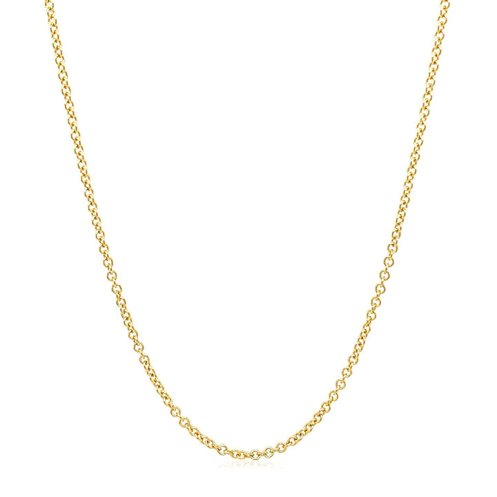 14k Yellow Gold Round Cable Link Chain 1.5mm