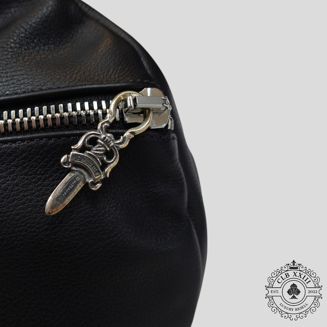 Chrome Hearts Fleur Patch Leather Duffle in Black