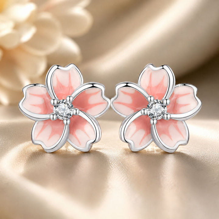 925 Sterling Silver Multi-Color Enamel Pavé CZ Earrings