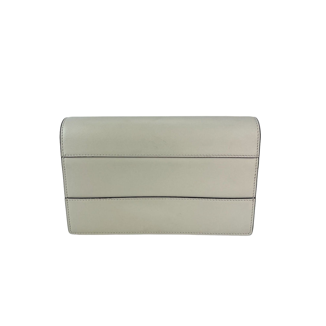 Gucci Queen Margaret Bee Wallet on a Chain Mystic White Clutch