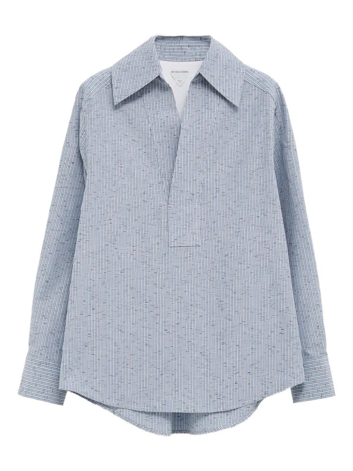 Bottega Veneta Women Cotton And Linen Striped Shirt