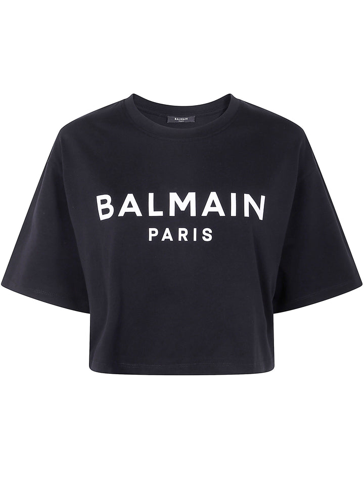 Balmain Women Balmain Printed Cropped T-Shirt