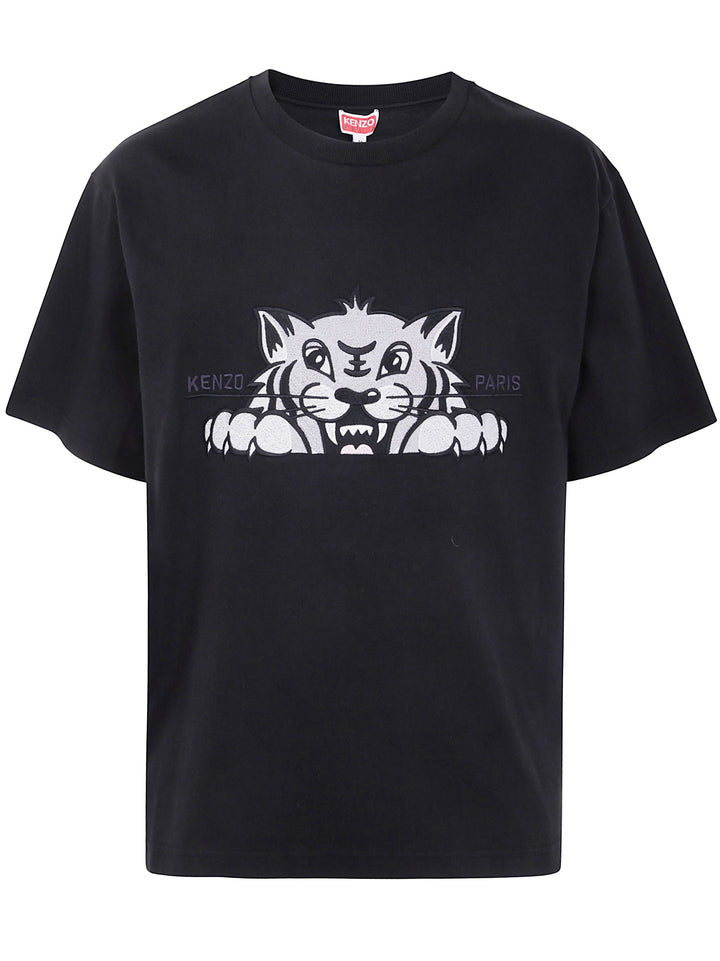 Kenzo Unisex "Gots Kenzo Happy Tiger" Embroidered Oversize Tshirt