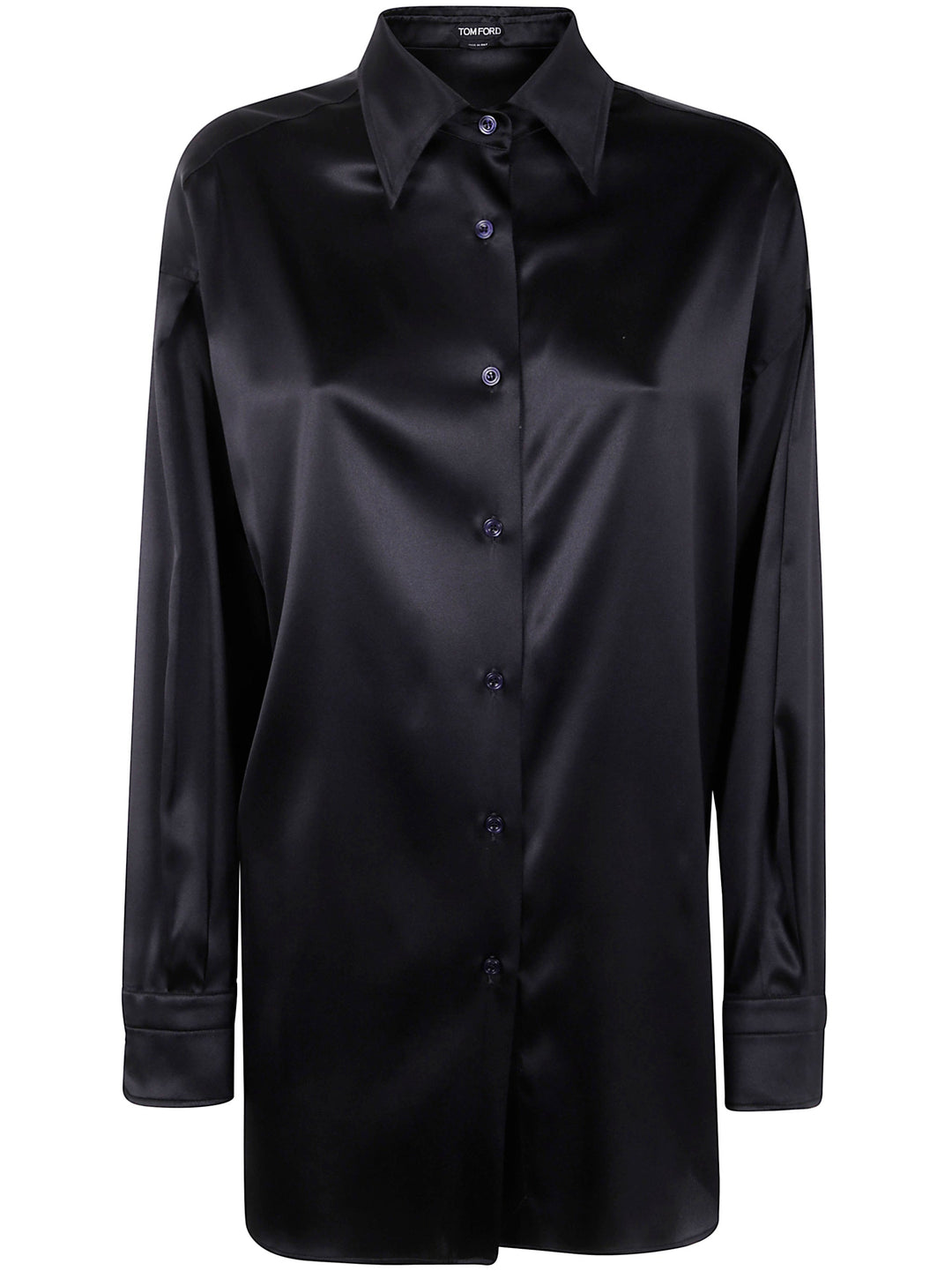 Tom Ford Women Stretch Silk Satin Relaxed Fit Shirt