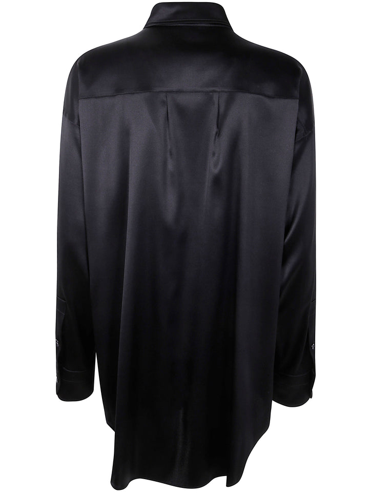 Tom Ford Women Stretch Silk Satin Relaxed Fit Shirt