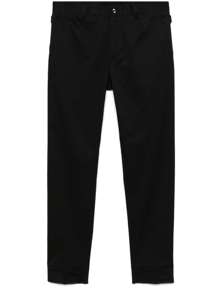 Dolce &amp; Gabbana Men Logo-Embroidered Tapered Leg Cotton Trousers