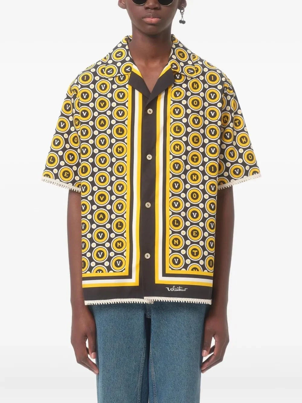 Valentino Garavani Men `Bulles Royales` Bowling Shirt